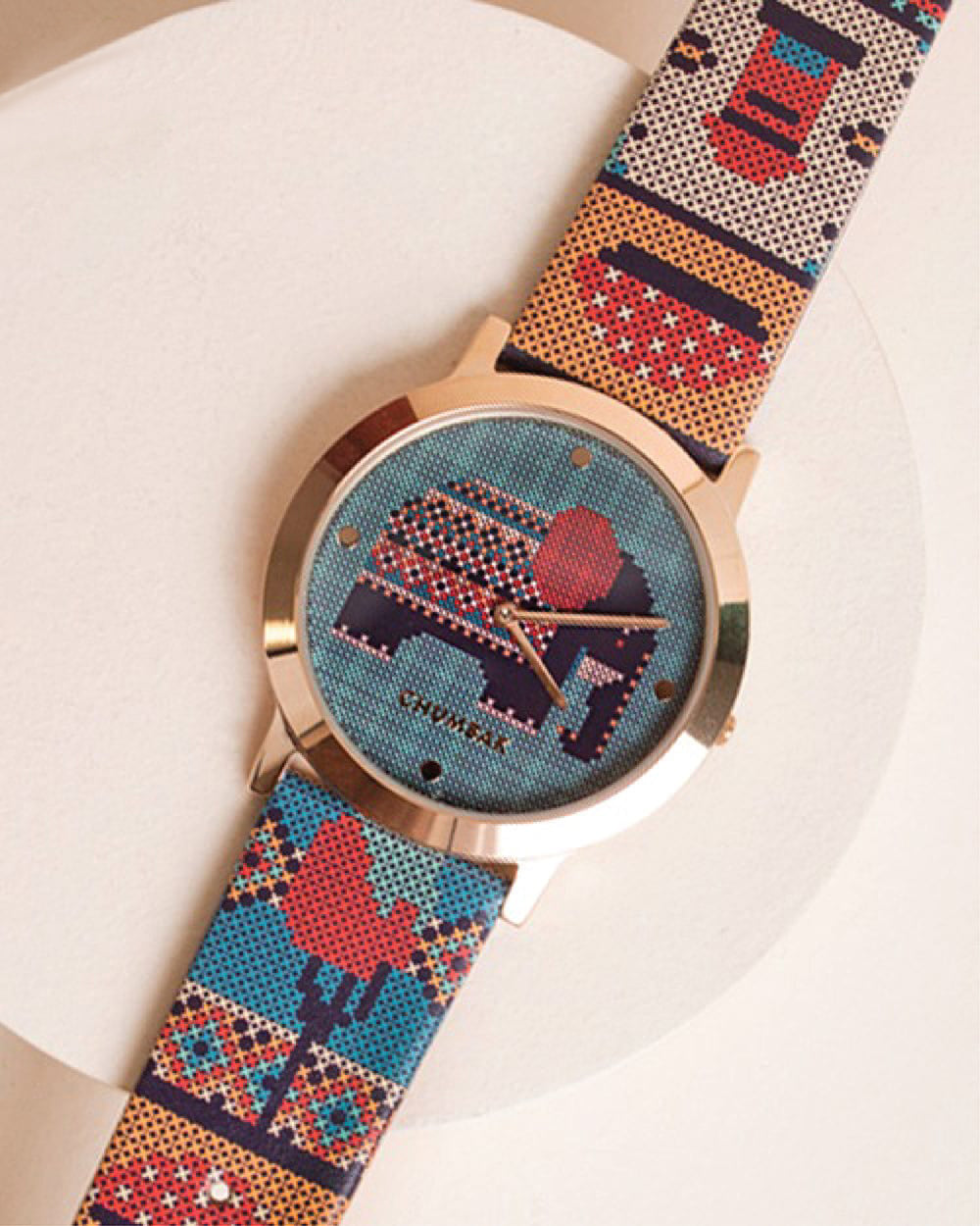 TEAL by Chumbak Tribal Elephant Aztec Watch