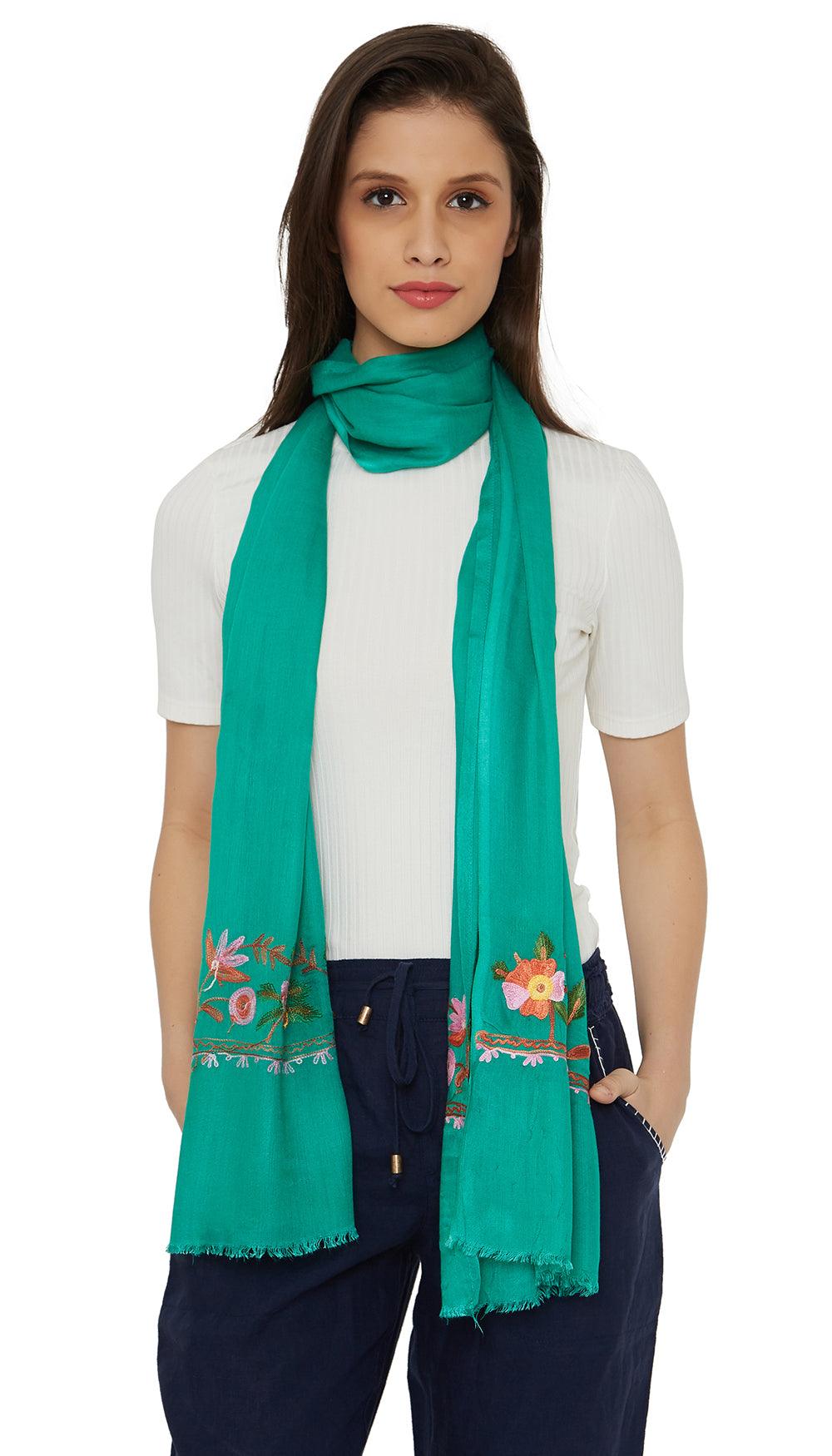 Chumbak Bohemian Garden Owl Embroidered Scarf