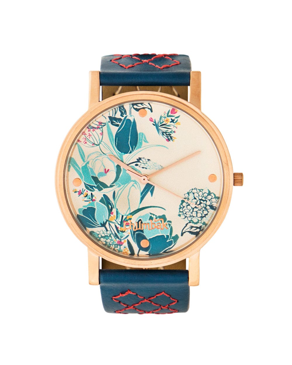 Chumbak TEAL by Chumbak Tulip Garden Quilted Wrist Watch