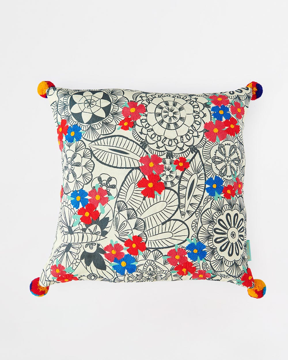 Chumbak Folk Doilie Crochet Cushion Cover | 16"