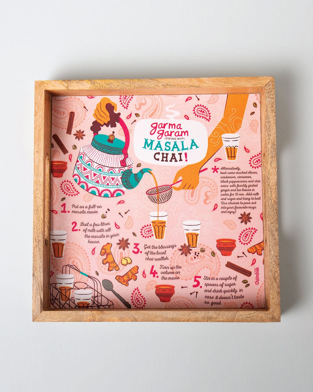 Chumbak How To Masala Chai Square Tray