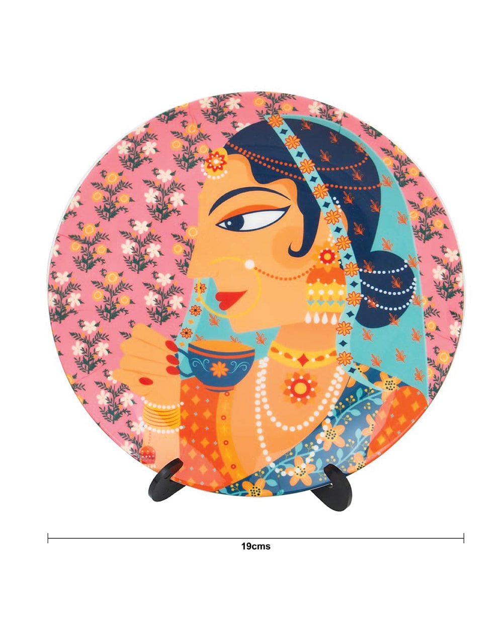 Chumbak Royal Rani Wall Plate - Pink