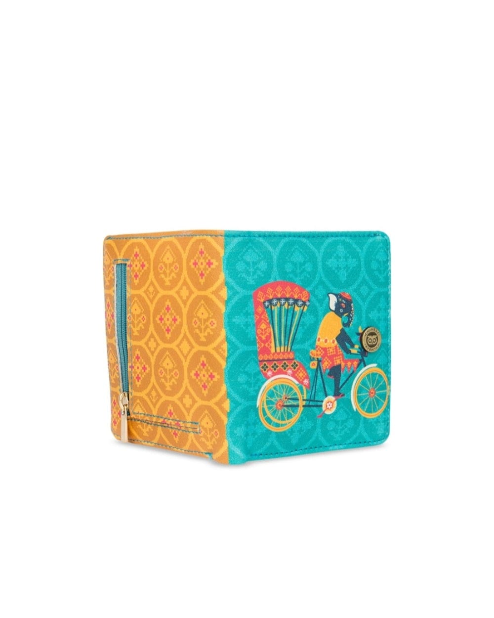 Chumbak Elephant Adventures Snap Button Wallet - Teal