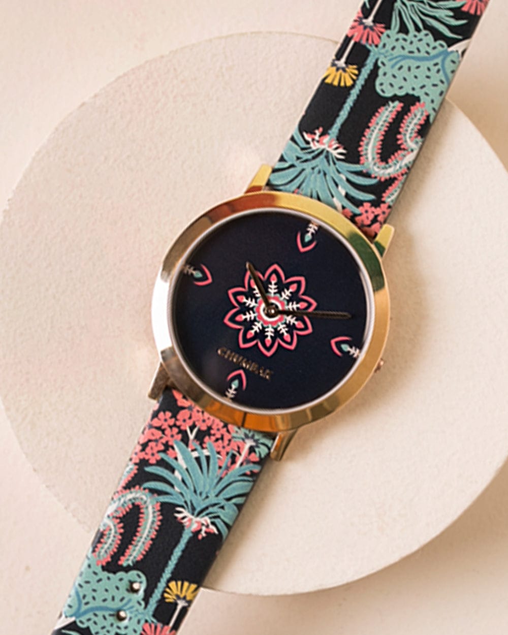 Chumbak TEAL by Chumbak Floral Palms Wrist Watch - Teal