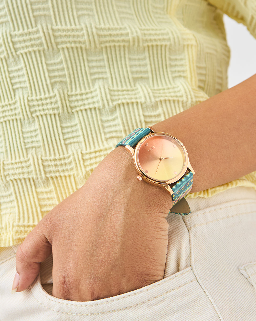 TEAL by Chumbak Ombre Aztec Watch Teal