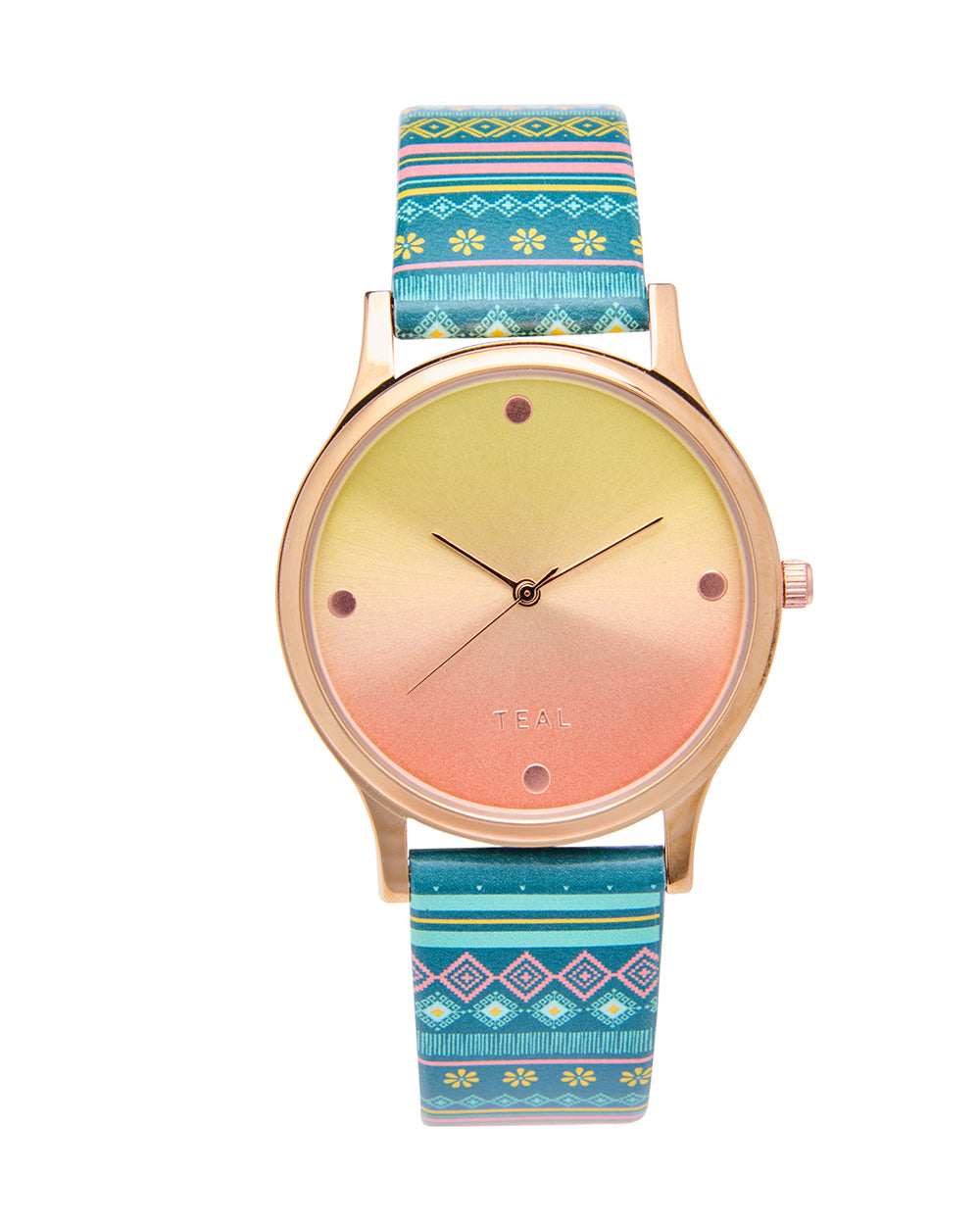 TEAL by Chumbak Ombre Aztec Watch Teal