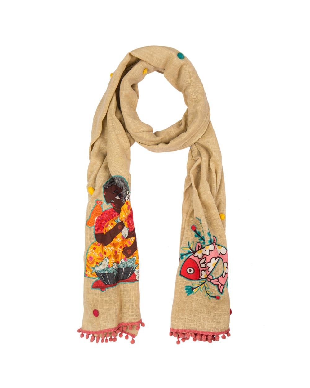 Chumbak Tireless Fishmonger Rectangular Scarf