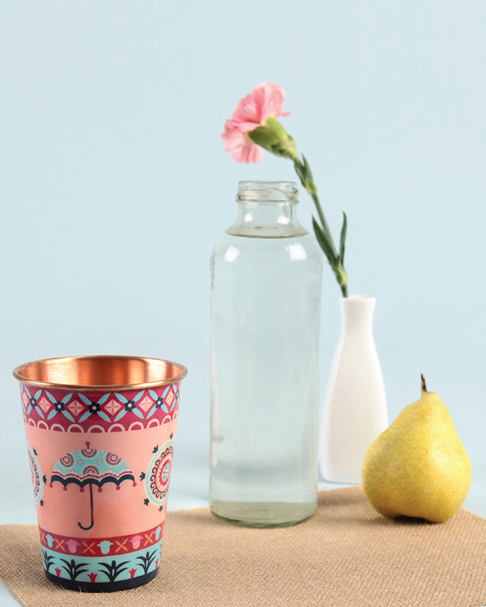 Mandala Showers Pink Large Copper Tumbler