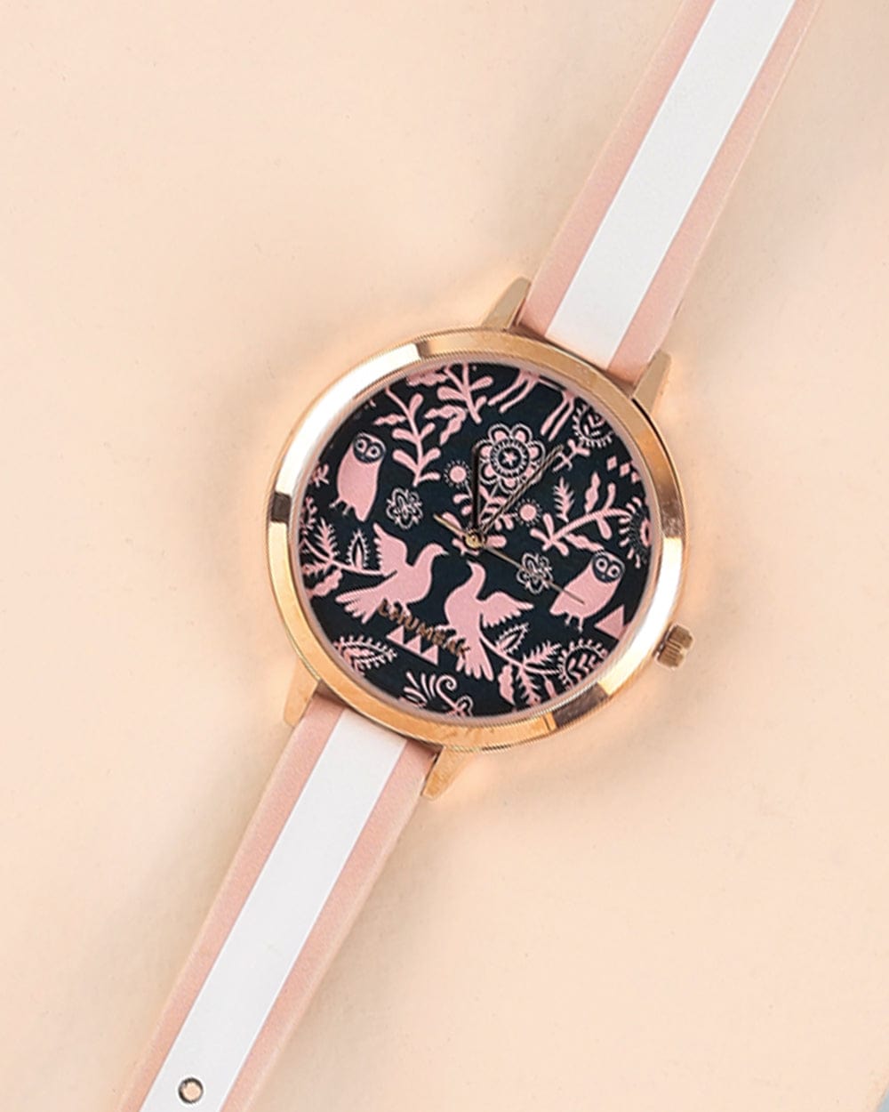 Chumbak TEAL by Chumbak Floral Birds Wrist Watch- Pink