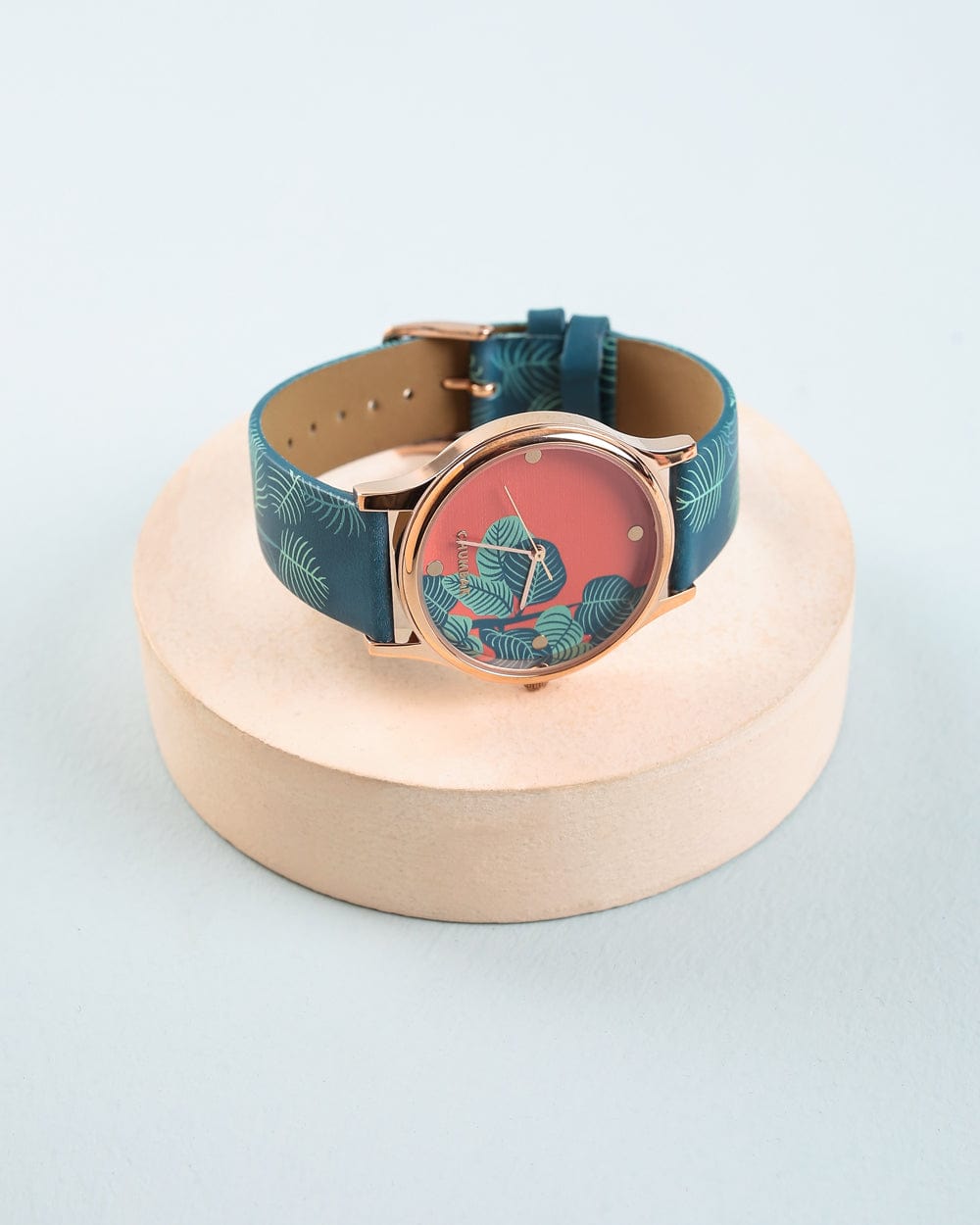 Chumbak TEAL by Chumbak Bohemian Leaves Wrist Watch- Teal