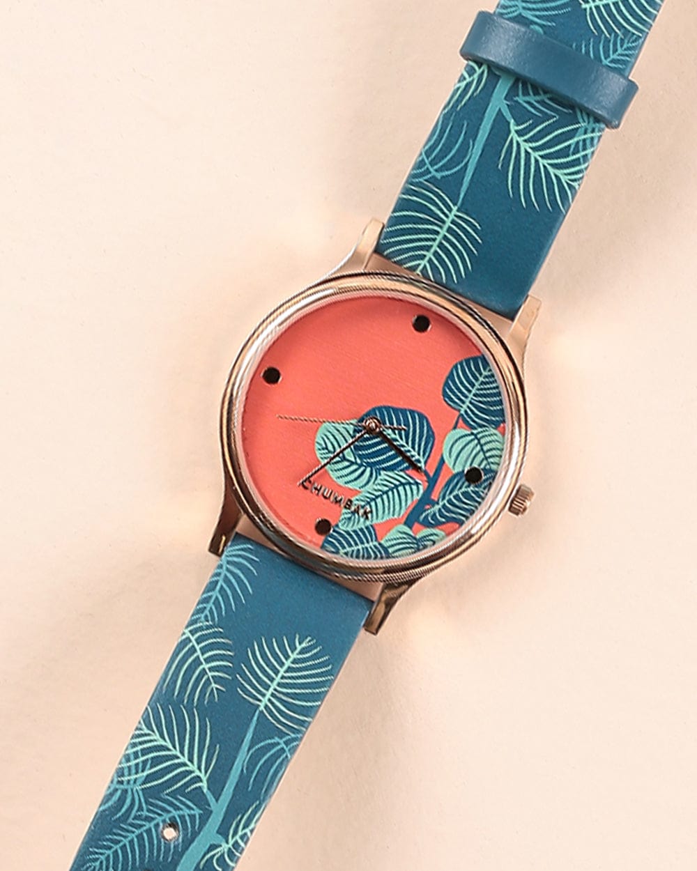 Chumbak TEAL by Chumbak Bohemian Leaves Wrist Watch- Teal