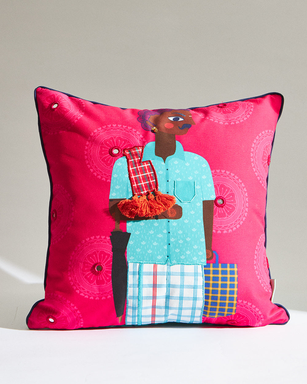 Lungi Man Cushion Cover