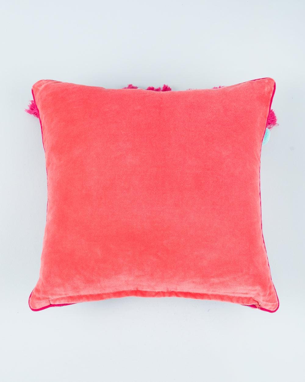 Chumbak Boho Cycle Pom ' Pom Cushion Cover