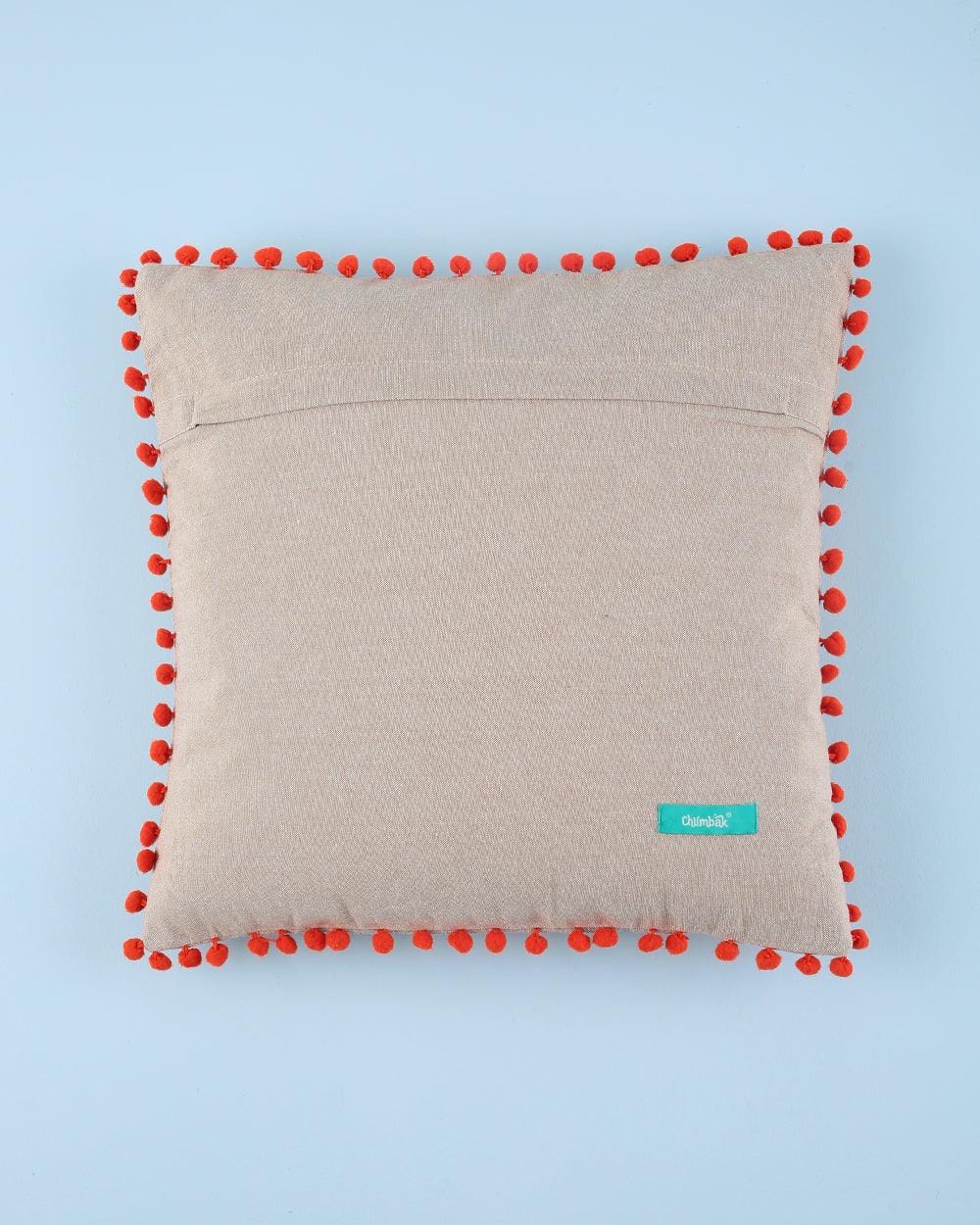 Chumbak Boho Embroidered Pastel Cushion Cover