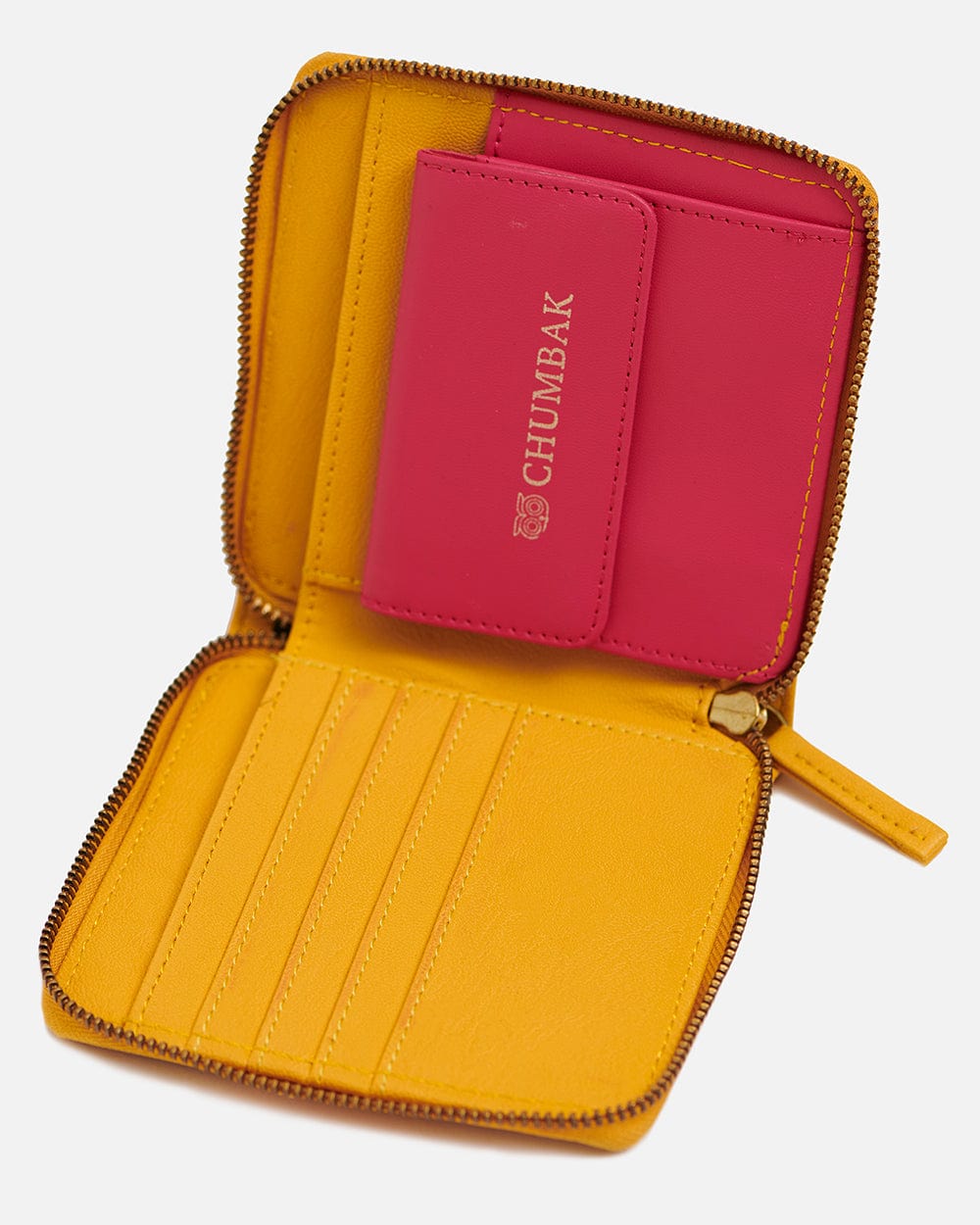 Chumbak Take It Easy Embroidered Mini Wallet - Yellow