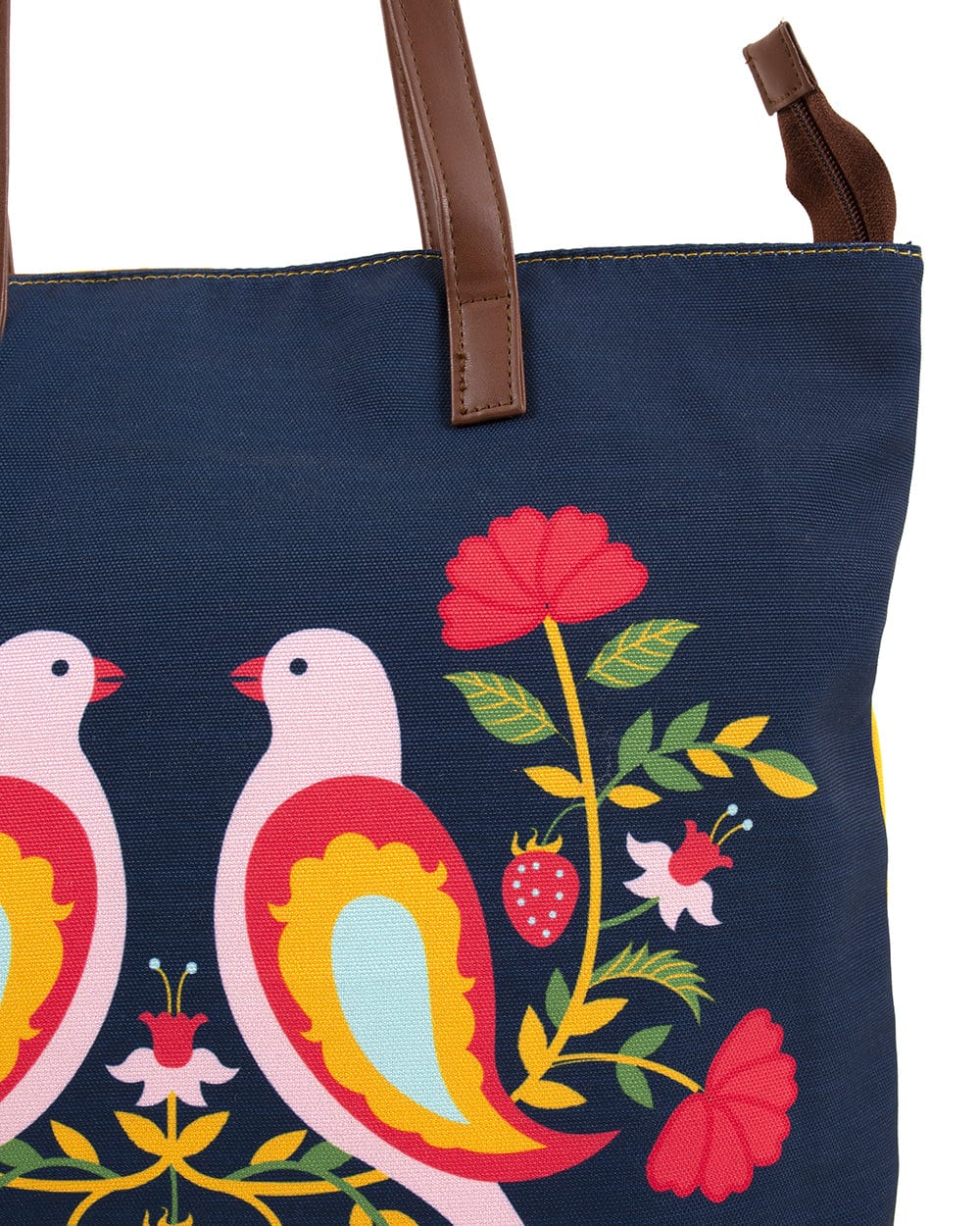 Chumbak Feathered Mates Navy Tote Bag