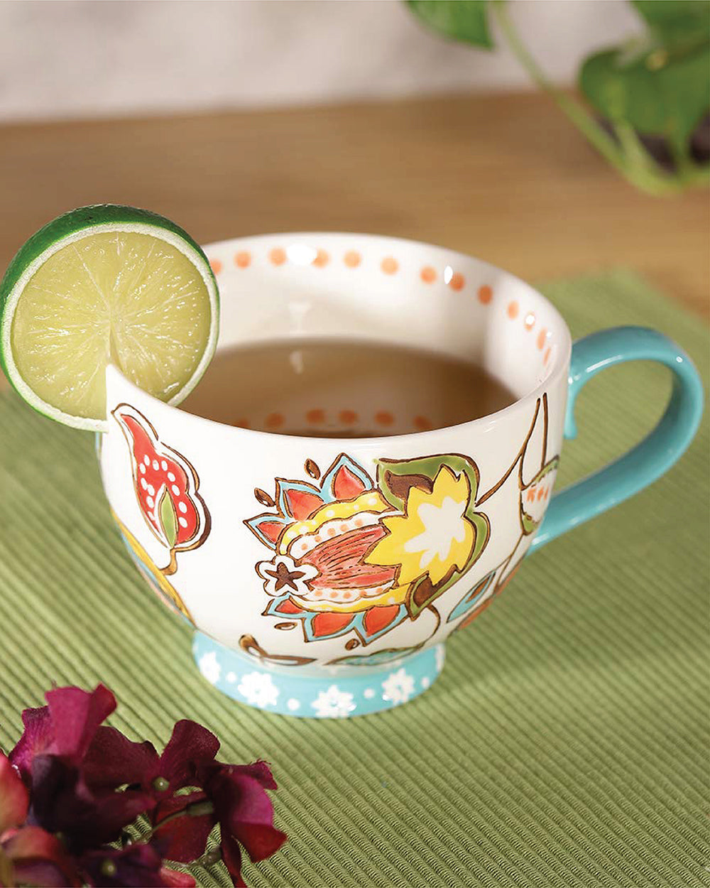 Boho Spirit Mug - Ivory & Teal