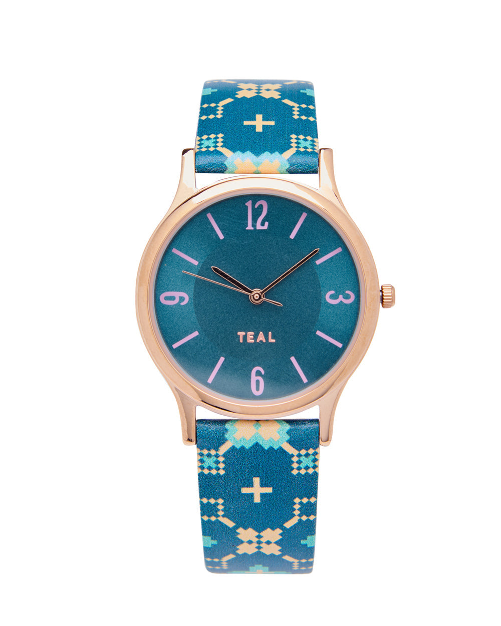 TEAL by Chumbak Ethnic Touch Printed Strap Wrist Watch