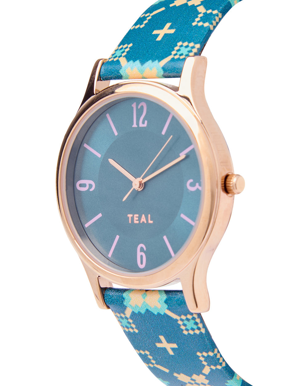 TEAL by Chumbak Ethnic Touch Printed Strap Wrist Watch