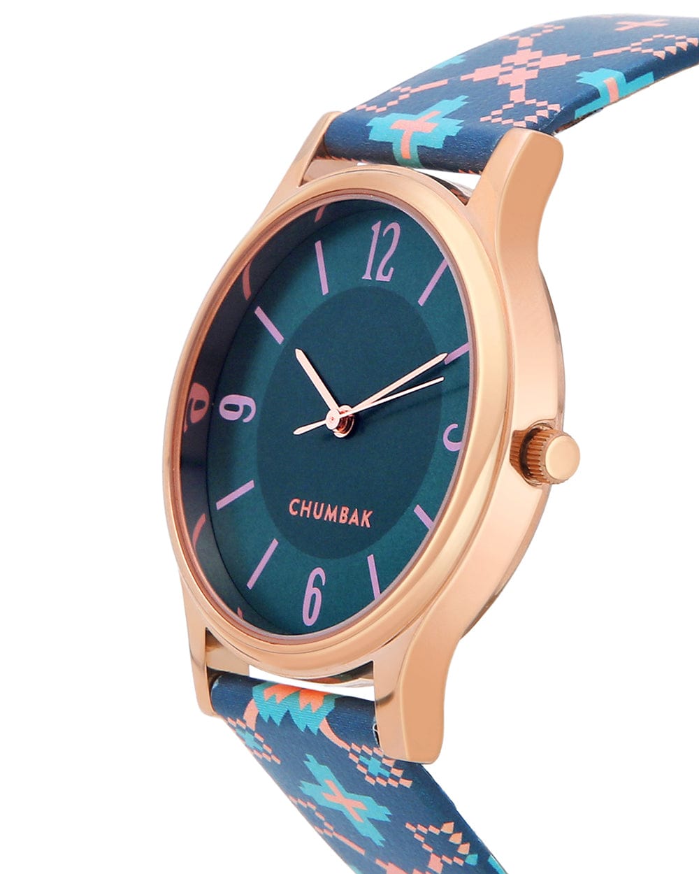 Chumbak TEAL by Chumbak Ethnic Touch Printed Strap Wrist Watch