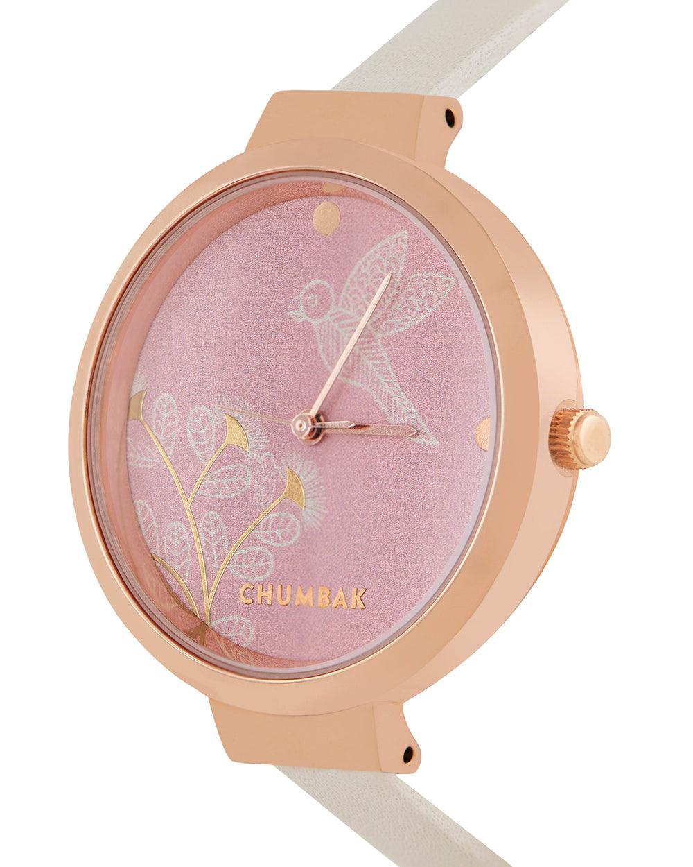 Chumbak Beach afternoon Watch & Bracelet Set ' Ivory