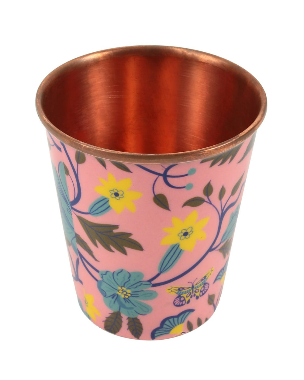 European Florals Pink Copper Tumbler - Small