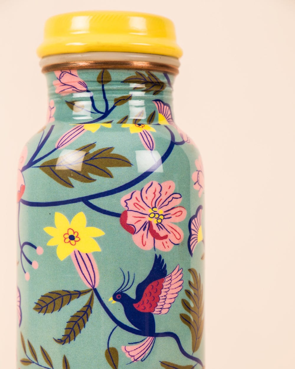 Chumbak European Florals Copper Bottle - Teal