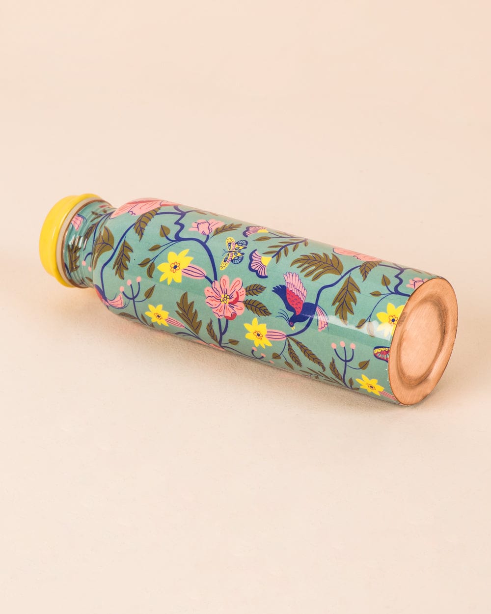 Chumbak European Florals Copper Bottle - Teal