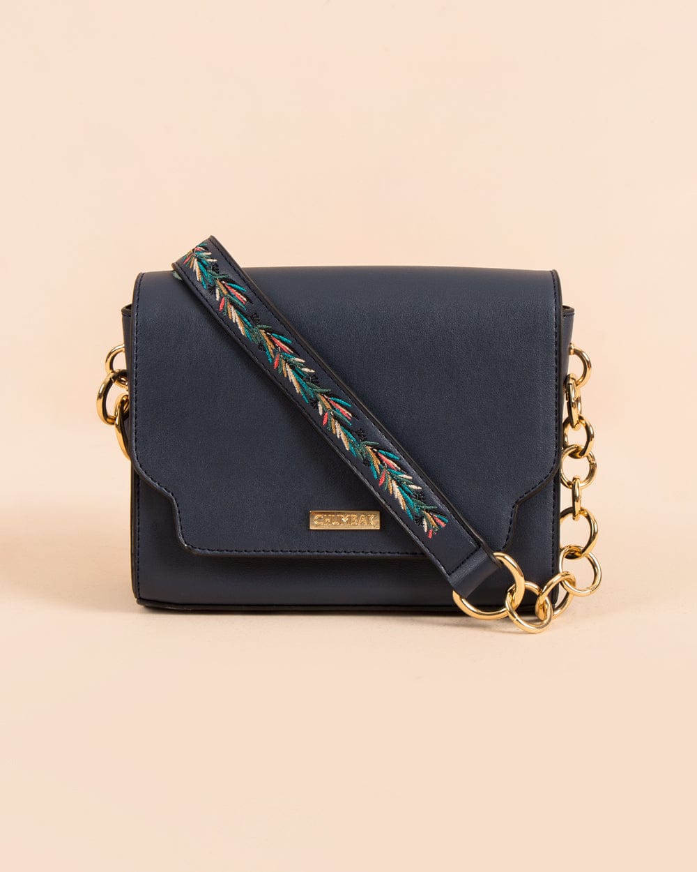 Chumbak Tropical Vines Crossbody Bag ' Navy Blue