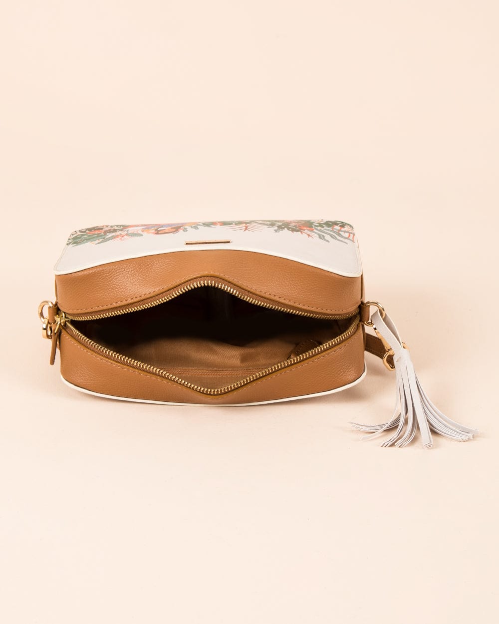 Chumbak Relaxed Afternoon Printed Sling Bag - Ivory