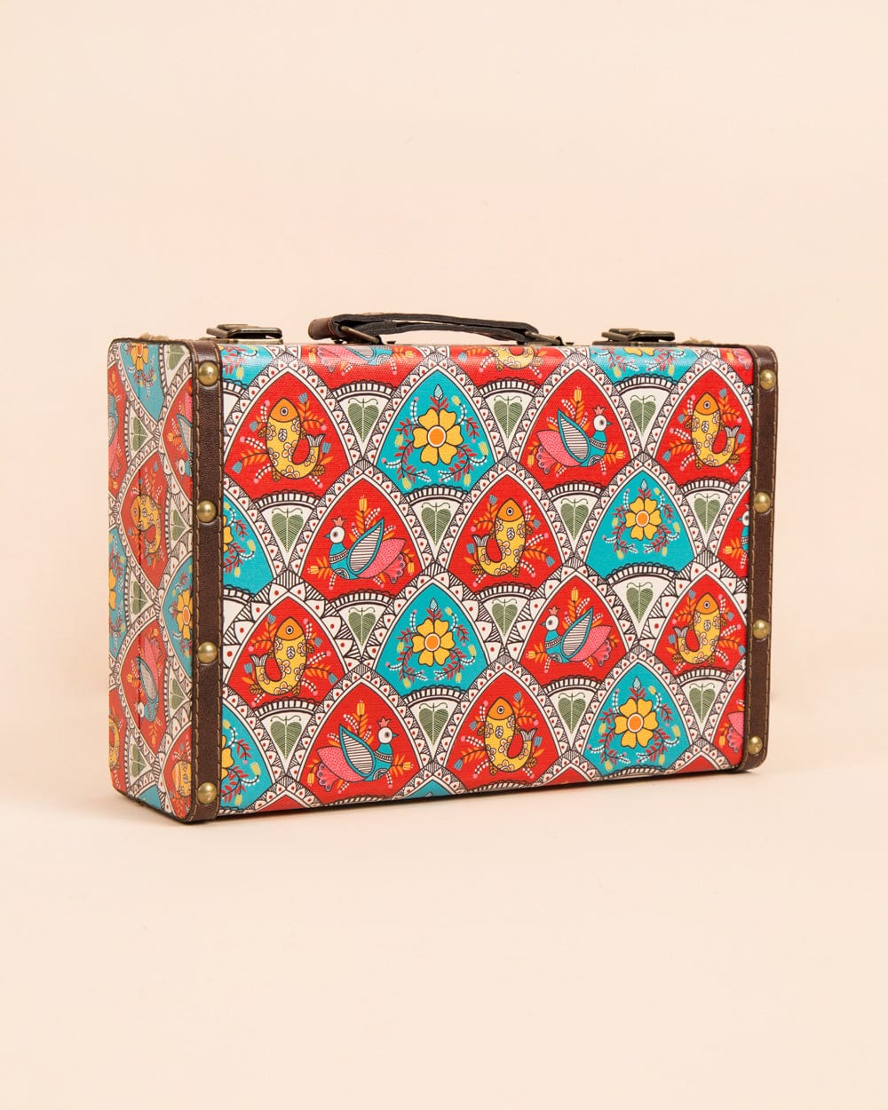 Chumbak Ornate Cows Suitcase - Yellow