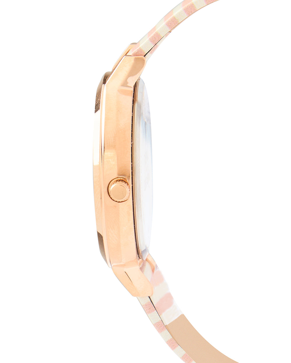 Live Slow Watch & Bracelet Set Peach & Rose Gold