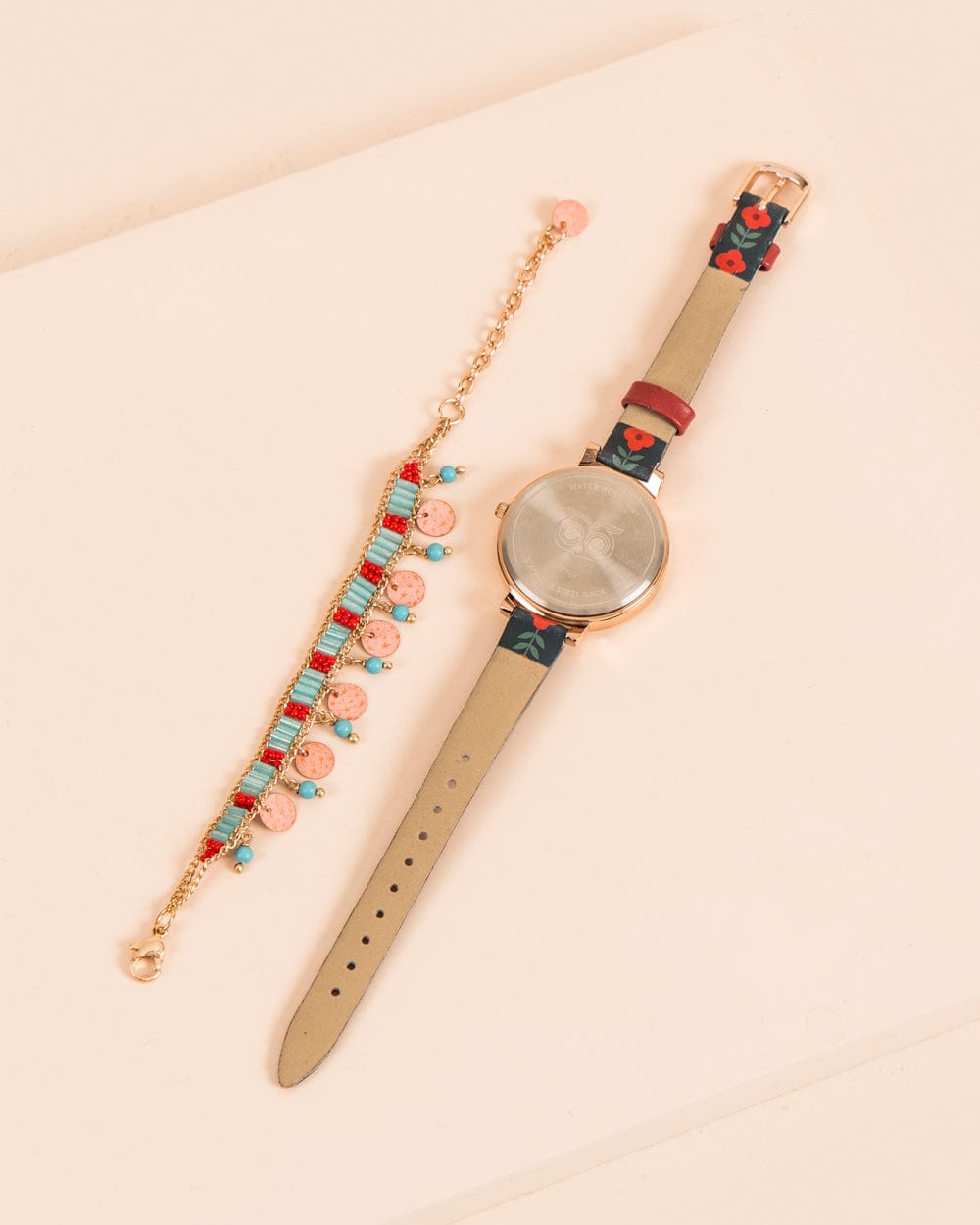 Chumbak Festive Beats Printed Strap Watch and Bracelet Set