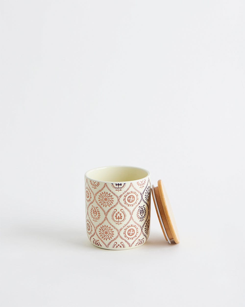 Chumbak Suzani Gold Storage Jar - Ivory & Gold