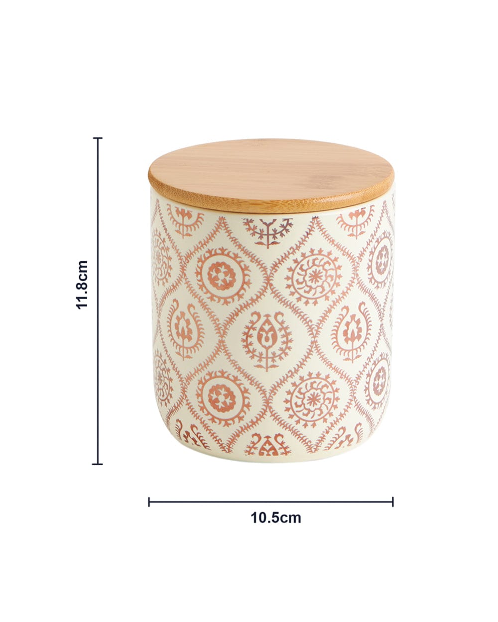 Chumbak Suzani Gold Storage Jar - Ivory & Gold