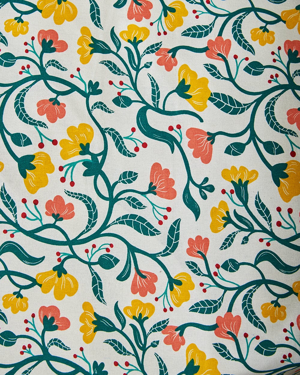 Chumbak TEAL by Chumbak Holland  Flower Fields Bedsheet - Queen Size, 136TC