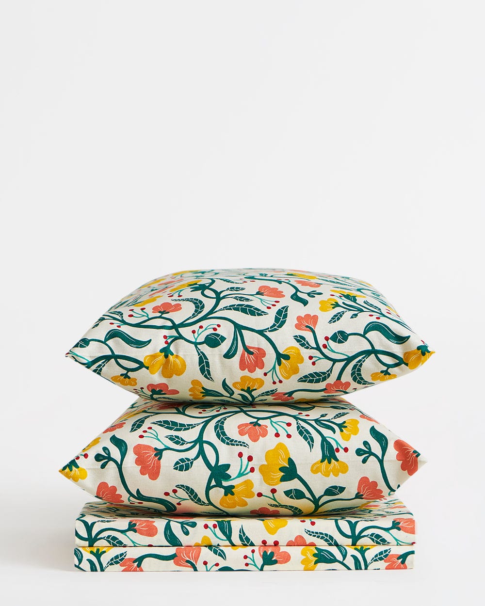 Chumbak TEAL by Chumbak Holland  Flower Fields Bedsheet - Queen Size, 136TC