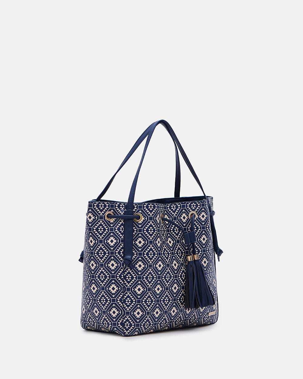 Indie Aztec Tote Bag Navy Blue