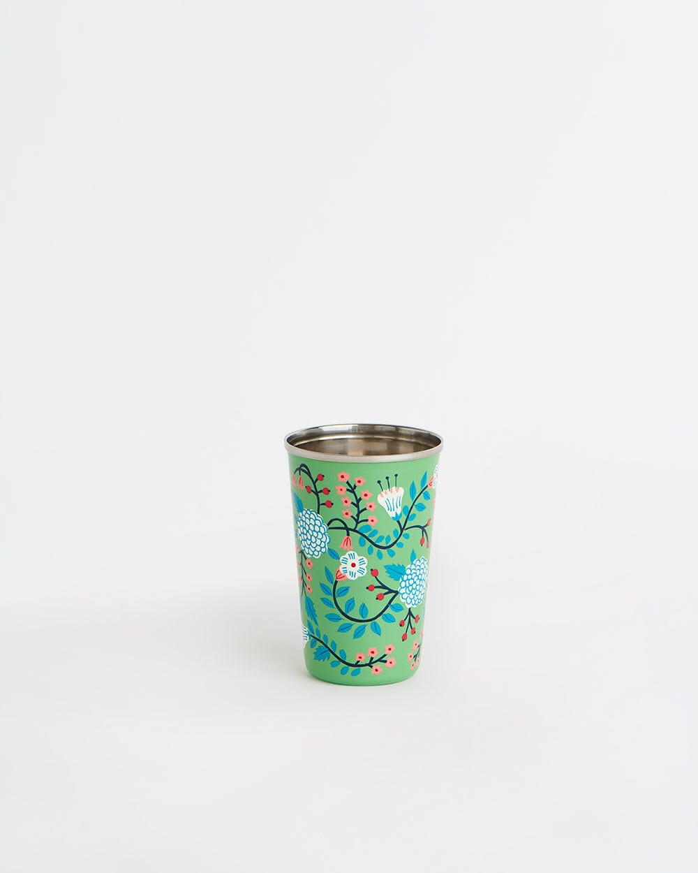 Chumbak Green Floral Steel Tumbler Large