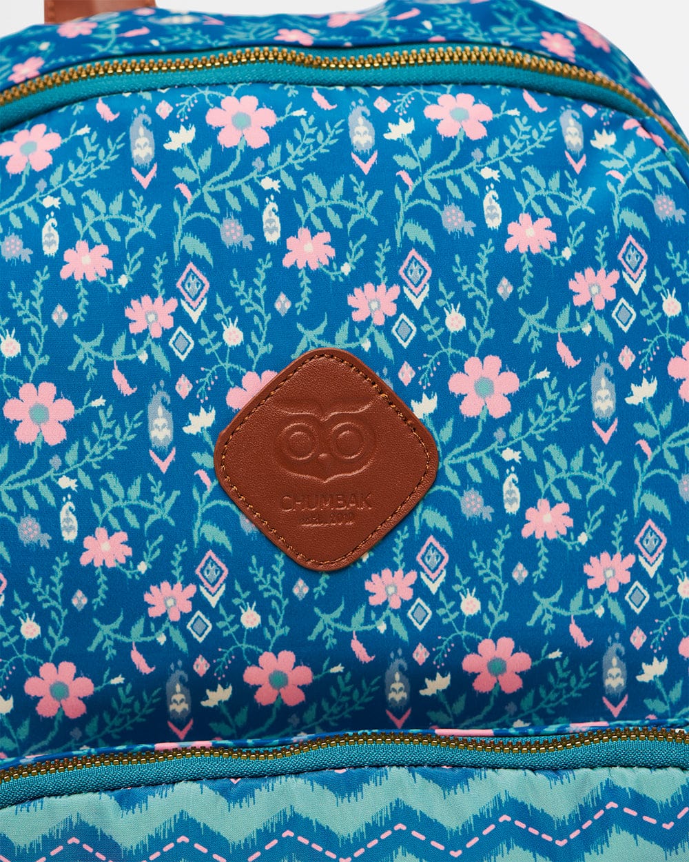 Chumbak Vacay Floral Backpack-Teal