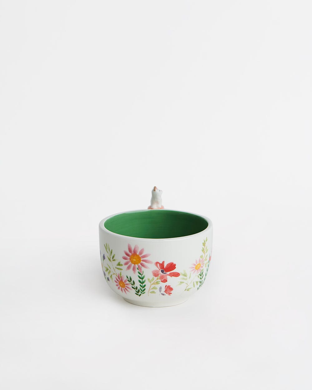 Chumbak Peeping Whiskers floral Mug, Peach