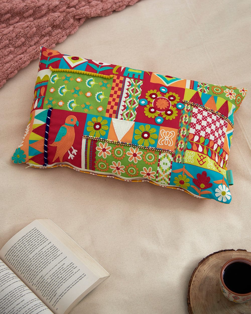 Chumbak Totaa Bahar Cushion Cover - 30cms x 50cms