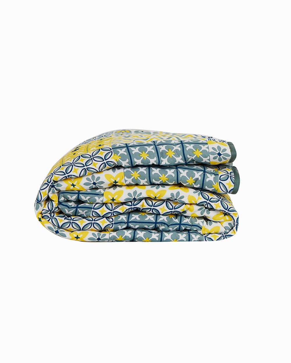 Chumbak Egypt Patchwork Yellow Comforter- Single Bed