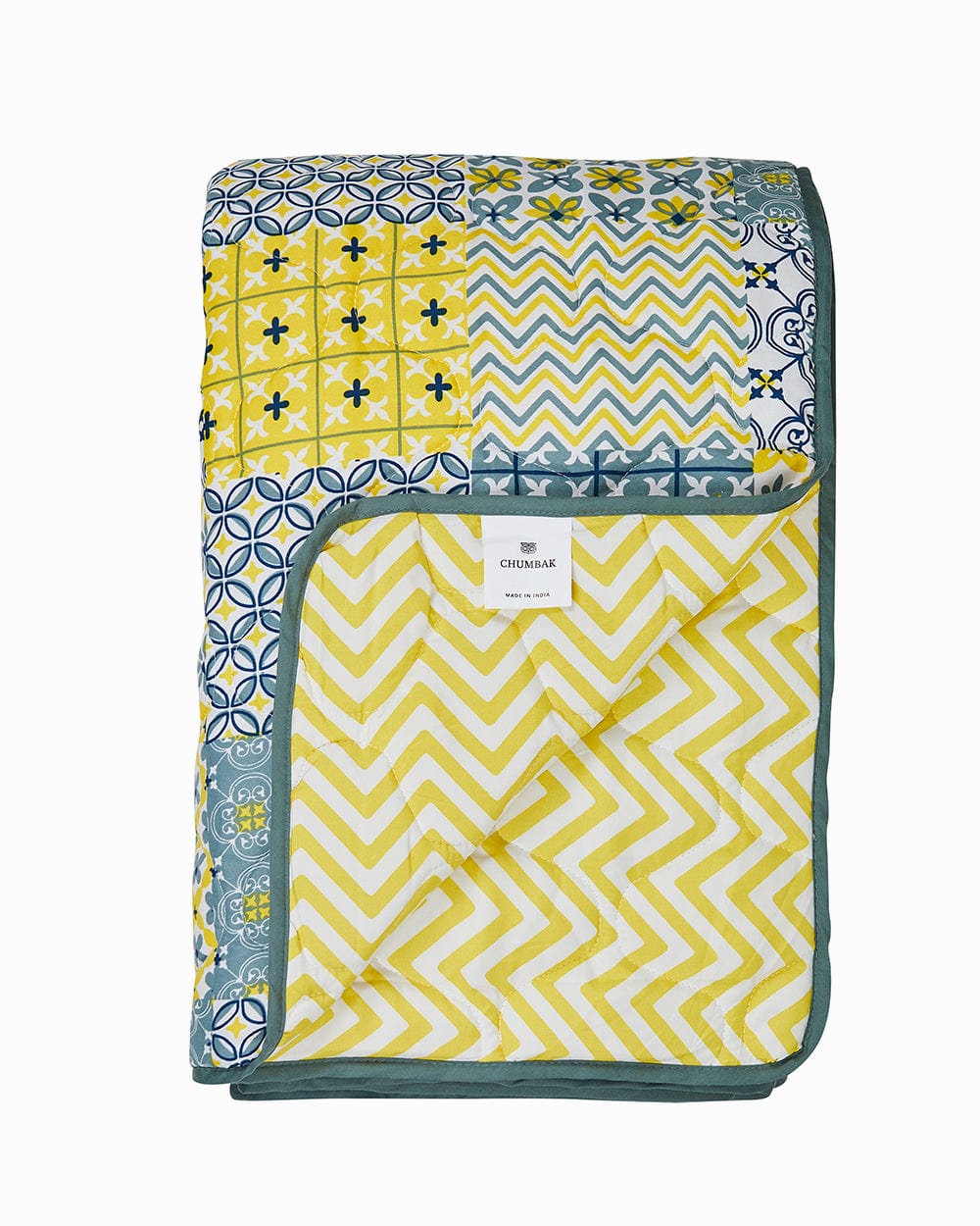 Chumbak Egypt Patchwork Yellow Comforter- Single Bed