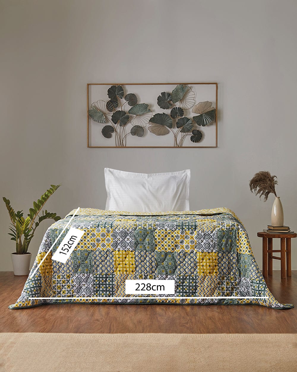 Chumbak Egypt Patchwork Yellow Comforter- Single Bed