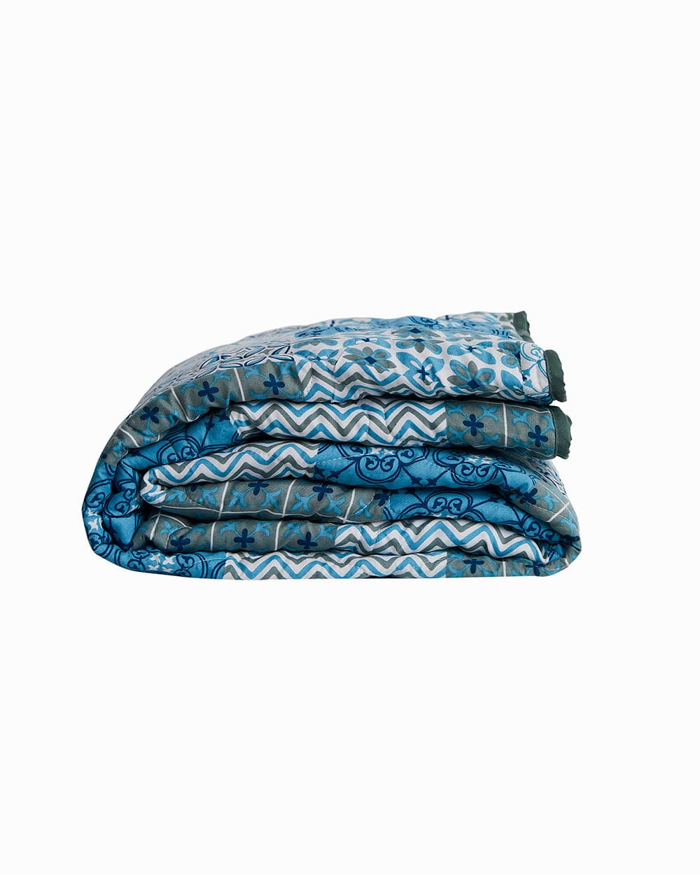 Chumbak Egypt Patchwork Blue Comforter- Double Bed