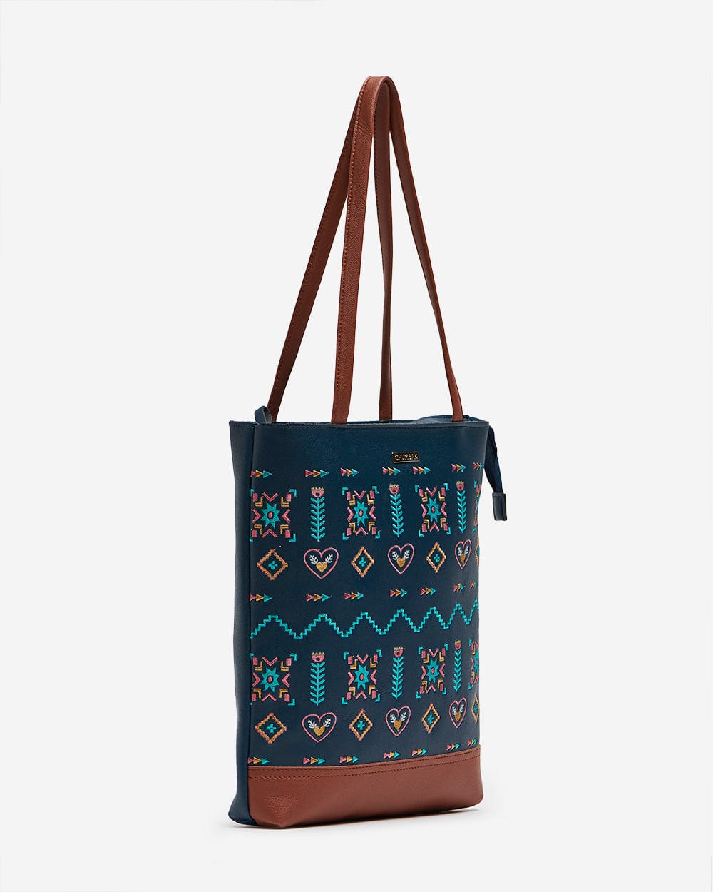 Chumbak Boho Aztec Tote Bag - Navy