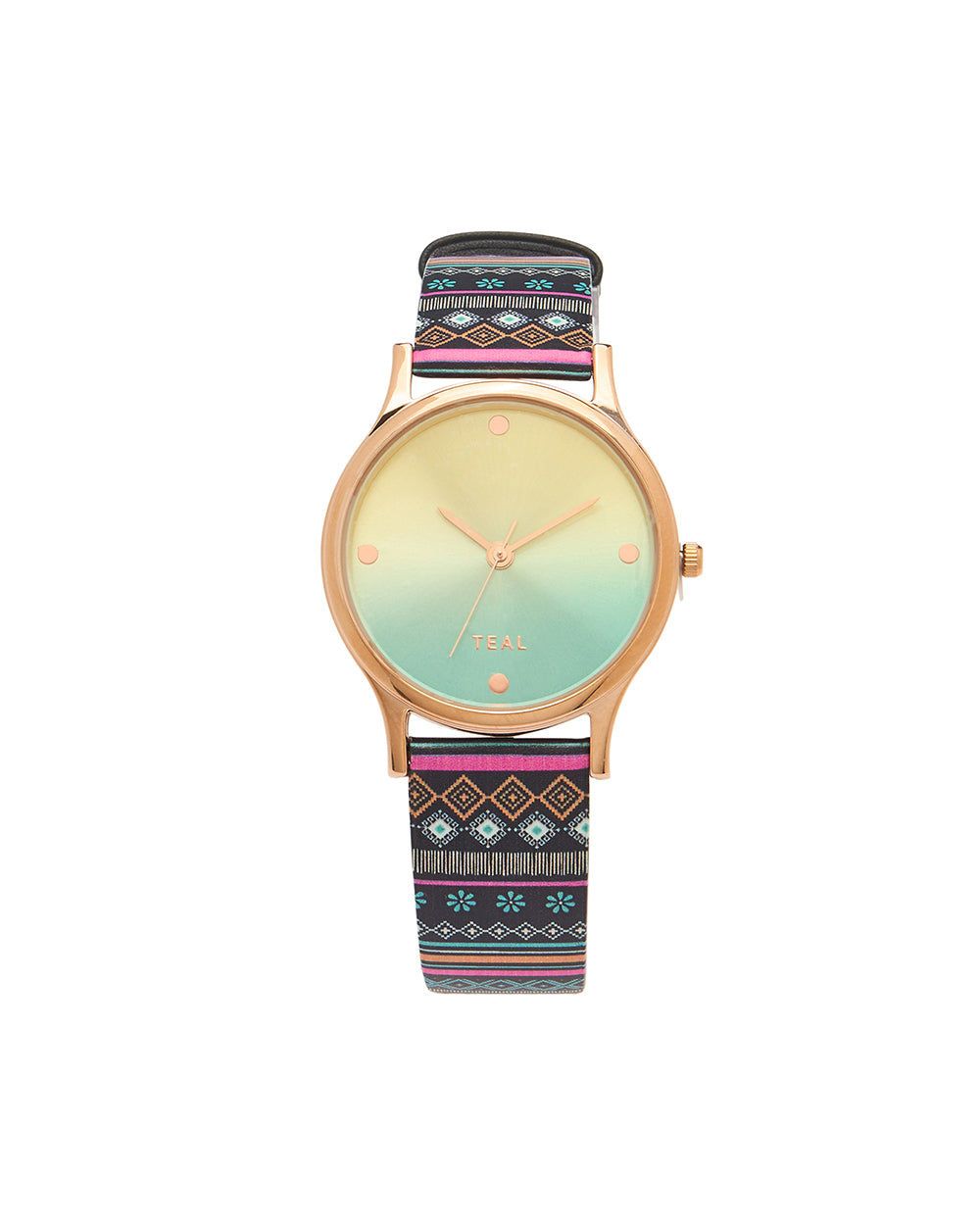 TEAL by Chumbak Ombre Aztec Watch-Black