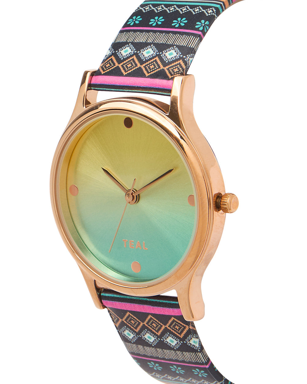 TEAL by Chumbak Ombre Aztec Watch-Black