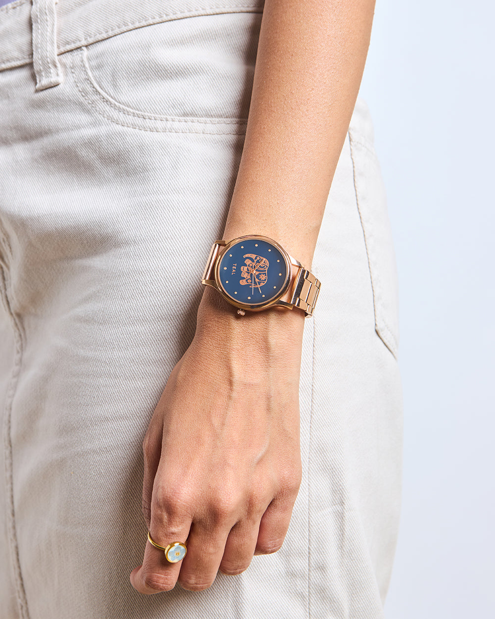 TEAL by Chumbak Carnival Elephant Watch,Metal link Strap